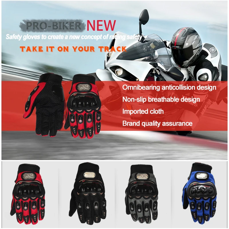 Moto rcycle перчатки полный палец рыцарь езда мото rcross спортивные перчатки Велоспорт моющиеся перчатки guantes Черный M, L, XL