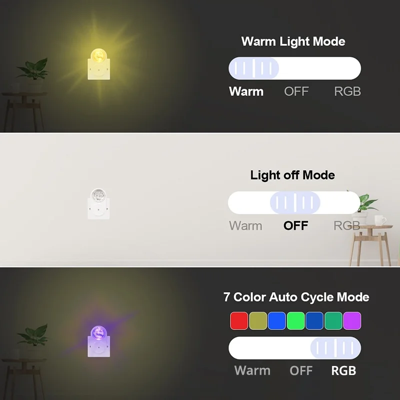 LED Night Light Wireless Light Control Sensor 7 Colors UK/US/EU Mini Lamps For Children Living Room Bedroom Lighting Night Lamp_voghion.com