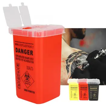 

1L Microblading Tattoo Supplies Container Plastic Disposable Blade Cutter Buckets Tattoo Needle Tips Collector Waste Box Barrels