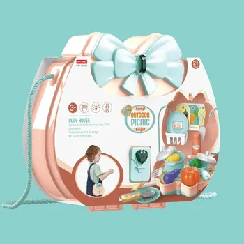 

New Children's Play House Shoulder Bag Simulation Diversified Princess Makeup Party Small Backpack Set Toy