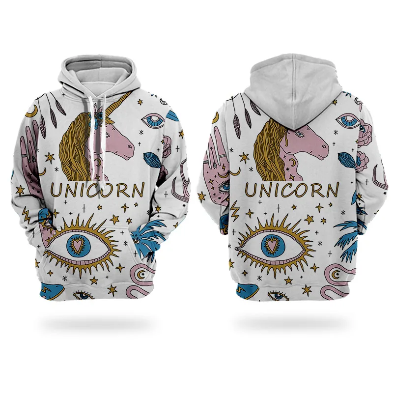 Off white популярные модные 3D толстовки WHOSONG Единорог художественная живопись одежда Симпсоны Мужская толстовка Англия Стиль хип хоп пуловер - Цвет: H03345