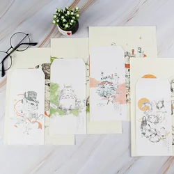Enveloppes en papier personnalisé Kawaii, 6 lettres et 3 pièces, motifs de chat de dessin animé, Message, carte d'invitation de fête d'anniversaire 