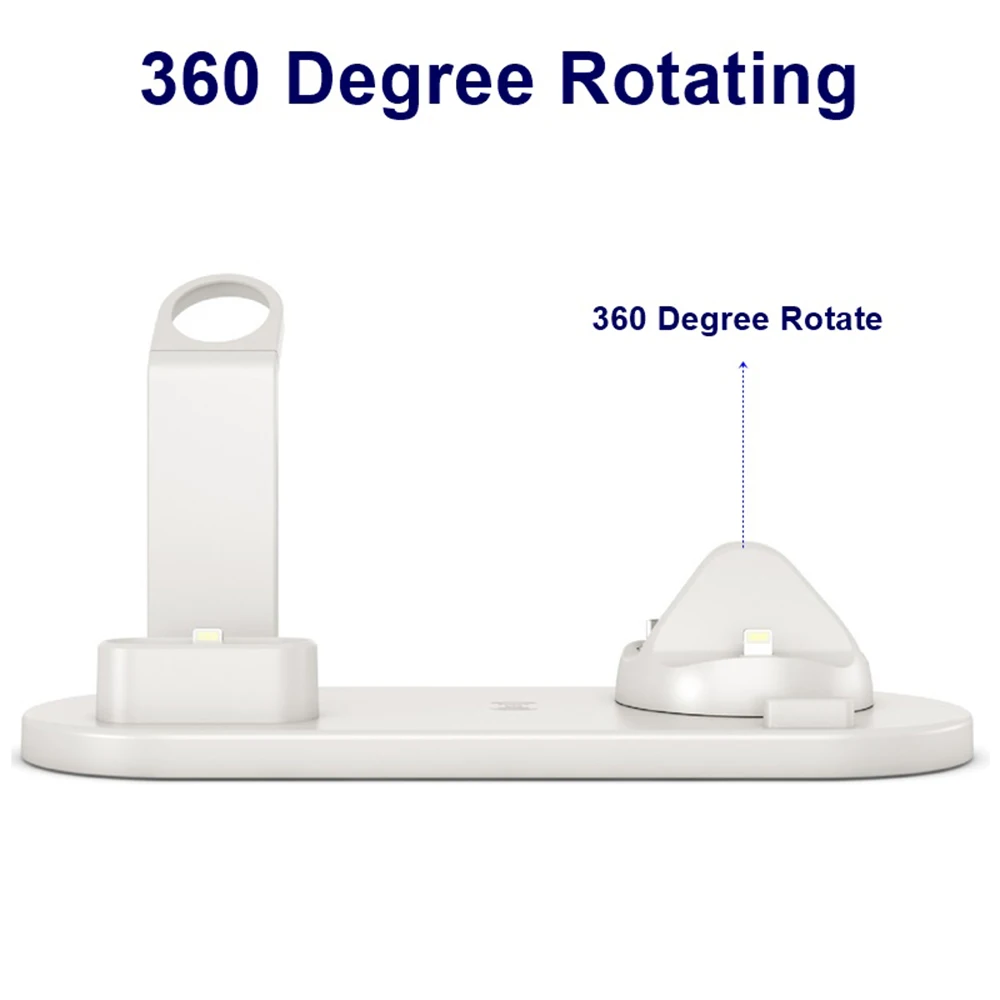Новейшая беспроводная зарядная станция 10 Вт Qi 7 в 1 для быстрой зарядки мобильных телефонов Airpods Apple Watch Series