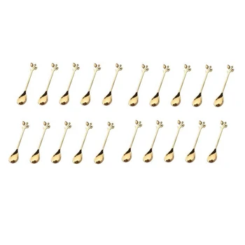

20Pcs Stainless Steel Spoon Creative Branch Leaves Spoon Coffee Stirring Spoon Christmas Gift Kitchen Accessories