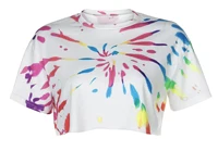 Tie Dye Set Two Piece Outfit Summer Streetwear Sleeveless Crop Top Colorful Pleated Sweatpants Tracksuit Women Lounge Wear