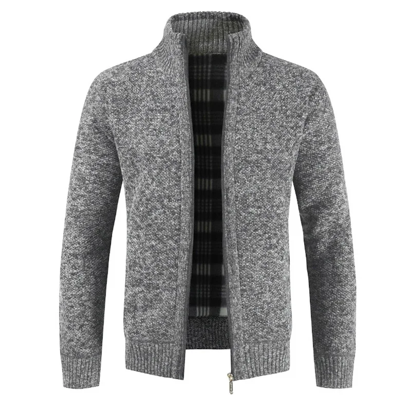 

DIHOPE Men's Casual Slim Full Zip Thick Knitted Cardigan Sweaters with Pockets Autumn Fashion Fit Thick Slim Keep Warm