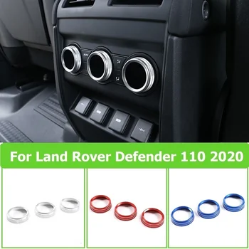 

Alloy Silver/Red/ Blue Car Rear Air Conditioner Knob Rings Cover Trim For Land Rover Defender 110 130 2020 Car Accessories