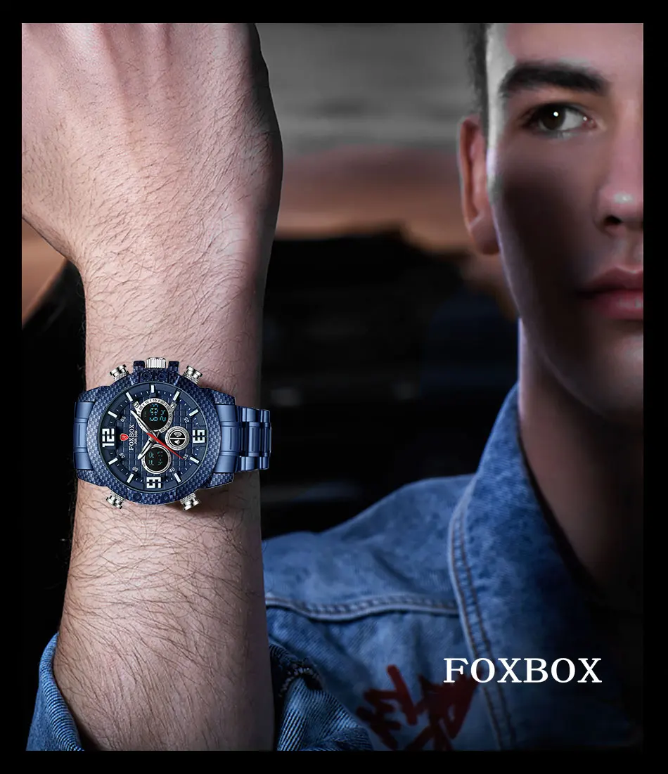 2021 orologio Fox di marca da uomo cassa in fibra di carbonio orologi sportivi al quarzo da uomo orologio da polso digitale impermeabile militare Clcok_voghion.com