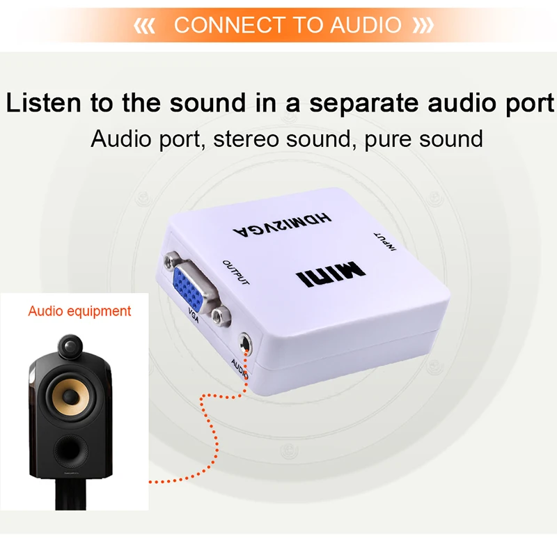 Basix new Hot Mini HDMI to VGA Converter9
