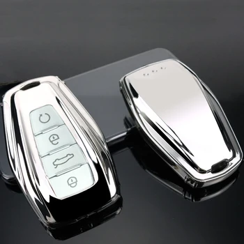 

Soft TPU Car Remote Key Case Cover Holder Shell Geely Coolray 2019-2020 4 Buttons Car Styling Accessories Fob Buckle Keychain