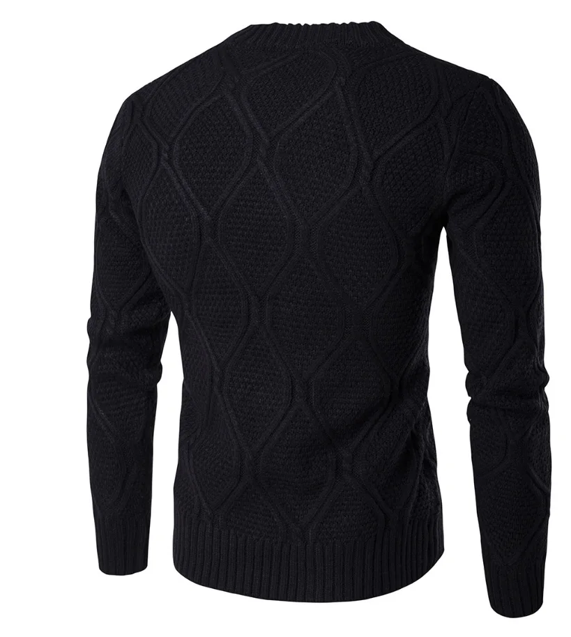 URSPORTTECH толстый мужской s свитер мужской Slim Fit свитер с круглым вырезом толстый теплый однотонный вязаный свитер плюс размер XXL