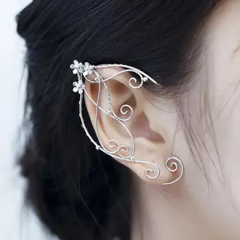 

Elf Ear Cuffs Clip-on Earrings Filigree Fairy Wrap Earring Elven Cosplay Costume