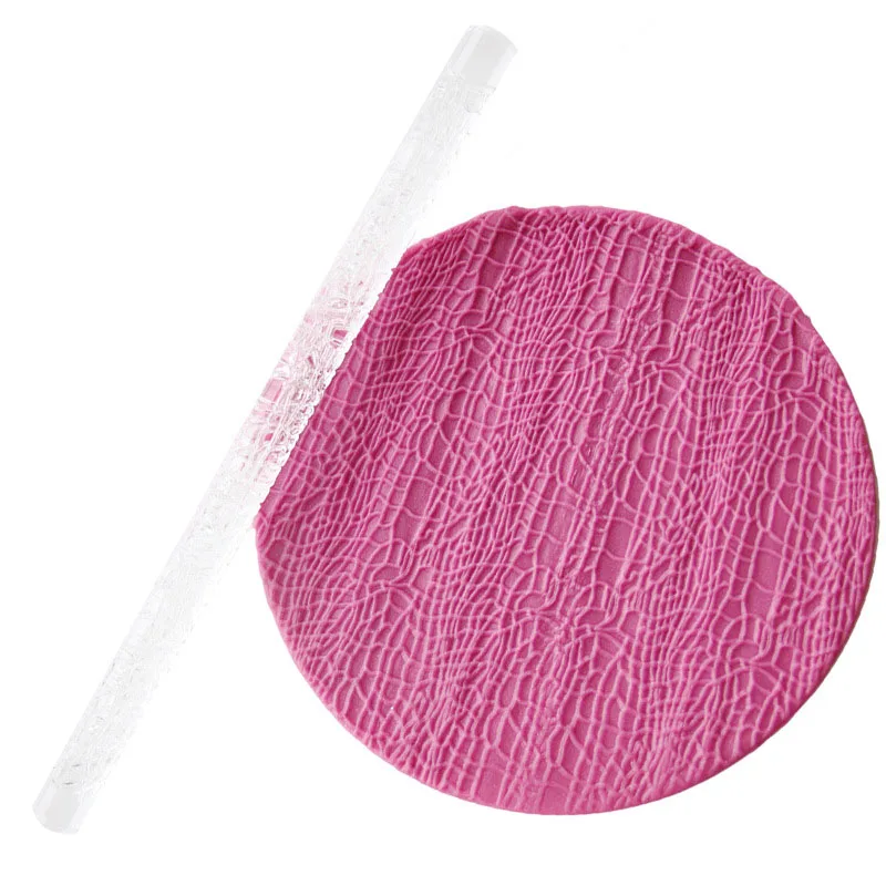 

Transparent Acrylic Carved Rolling Stick Crocodile Print Texture Emboss Stamp Roller Clay Tools