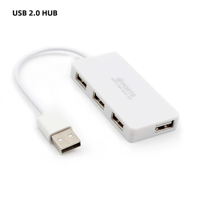 HUB USB 3.0 Laptop PC High Speed External 4 Ports Adapter Splitter USB Expander Computer Accessories For MacBook PS3 Xbox Laptop USB 2.0 white