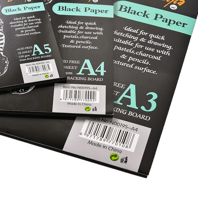 Black Watercolor Paper 300g Drawing Paper A4 A3 Black Paper Painting DIY  Handcraft Art Paper 50 Sheets - AliExpress