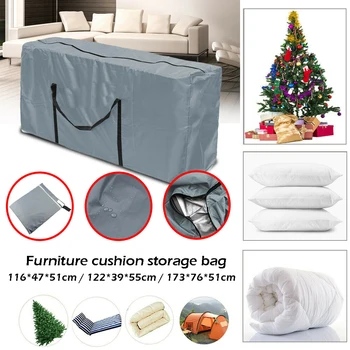

Grey Large Waterproof Xmas Tree Storage Bag Outdoor Garden Zipper Furniture Cushion Christmas Tree Storage Bag