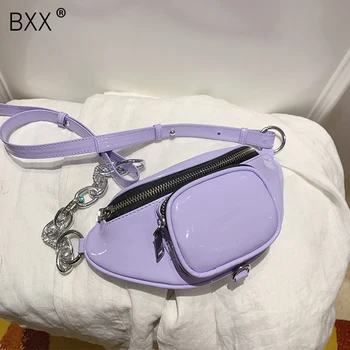 

[BXX] Small PU Leather Crossbody Bags For Women 2020 Summer Chain Shoulder Handbags Female Travel Chest Waist Bag HN147