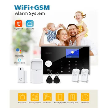 Wireless Wifi Gsm Home Burglar Security Alarm System Smart Life Alexa Google Apps Control With Sensor Detector Kit 2