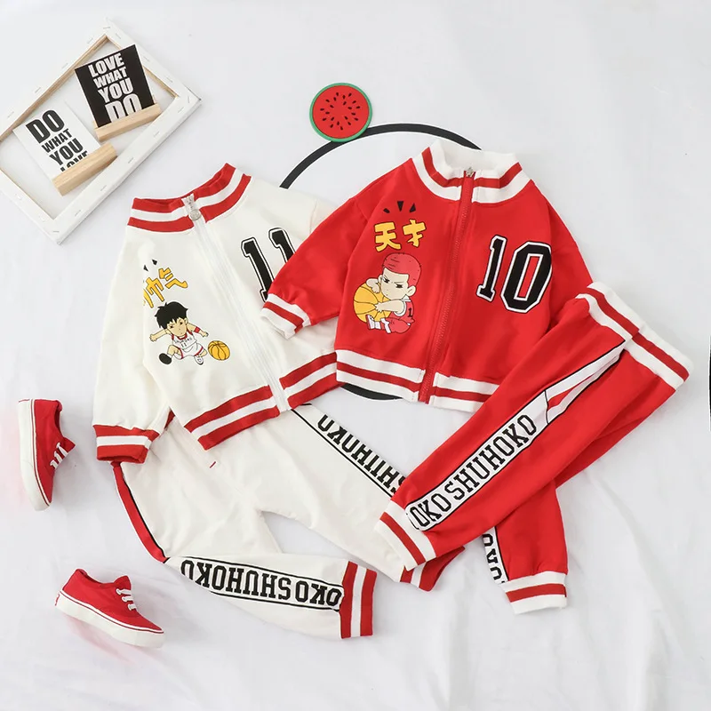 

2020 Spring And Autumn BOY'S Slam Dunk Long-sleeve Suit Handsome Basketball Wear Childrenswear Cotton