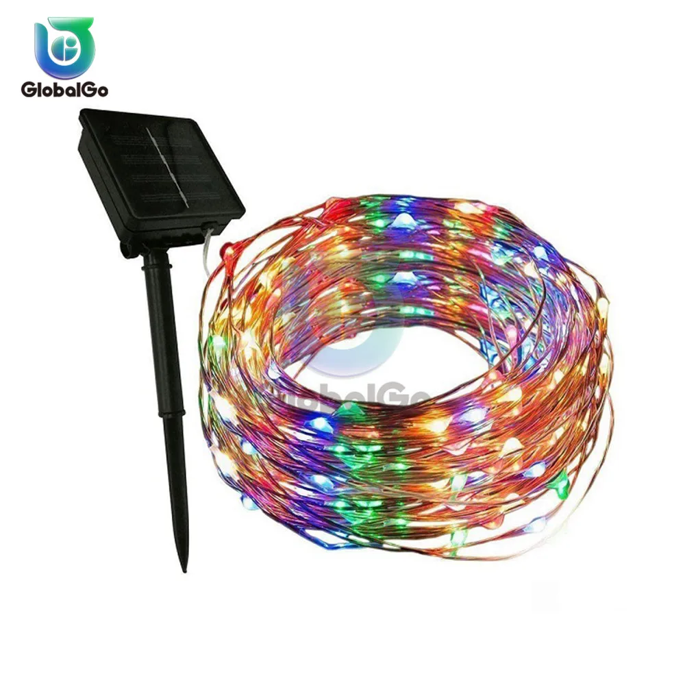 100LED уличный садовый водонепроницаемый светильник на солнечной батарее гирлянда
