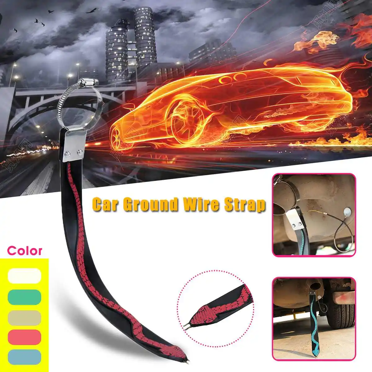 

Automobile Static Electricity with Dual Copper Wire Metal Belt Avoid Anti-Static Car Electrostatic Belt Safe Driving