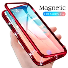 Магнитные адсорбционные Чехлы для Samsung A 50 30 20, металлический корпус, чехол для Samsung Note 10 Pro Plus 10 + S 8 9 10 Plus 10E A 7 9 2018