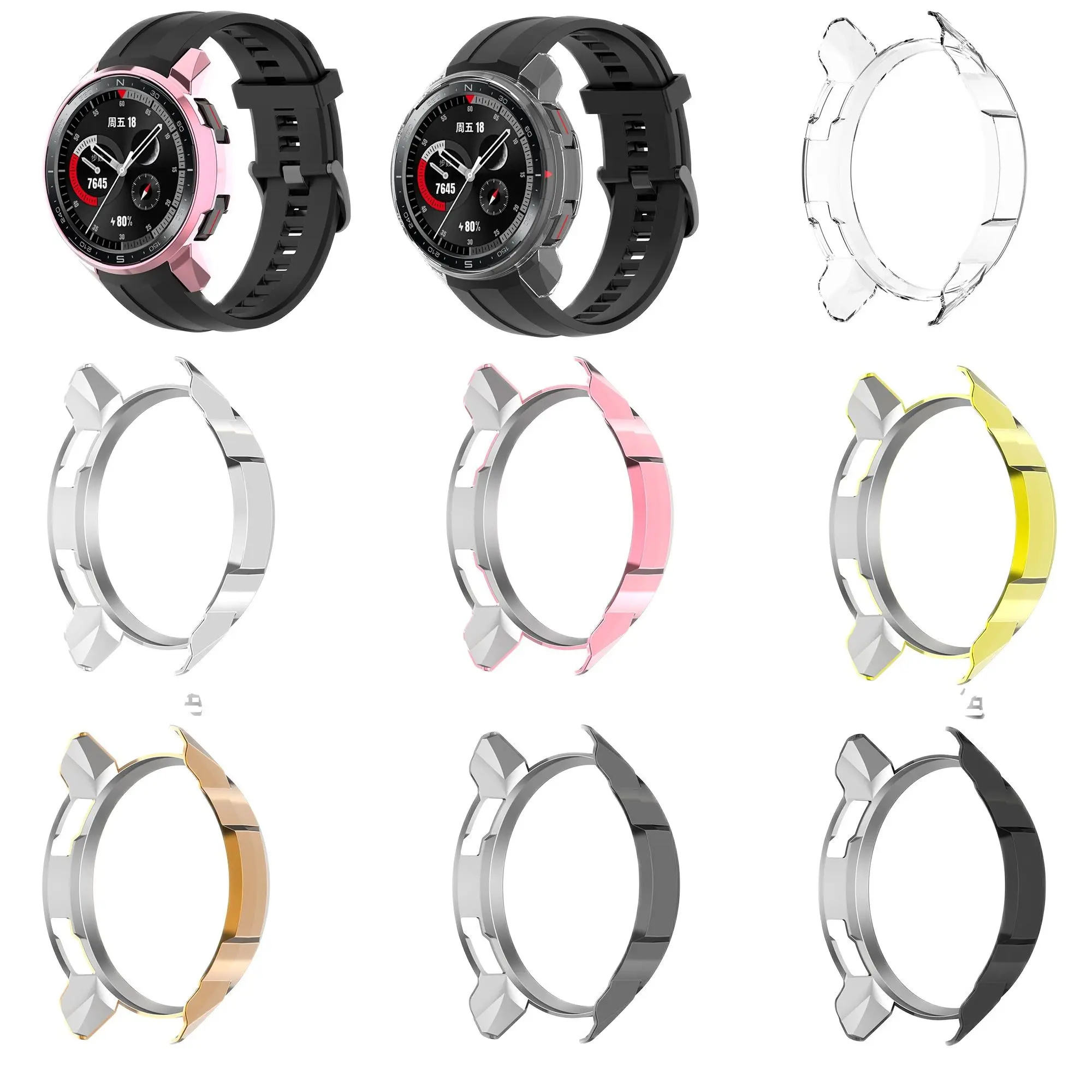 Screen Protector Cases For Huawei Honor Watch GS Pro SmartWatch Protective Case Cover TPU Shell Replacement Accessories Frame