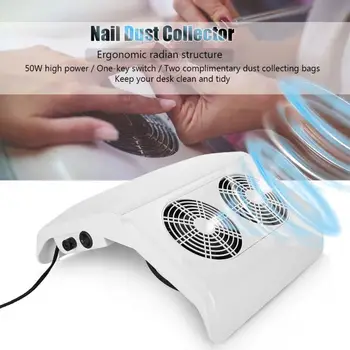 

50W Powerful Nail Dust Suction Collector Strong Nail Vacuum Cleaner Manicure Machine Nail Salon Tool with 2 Dust Collecting Bags
