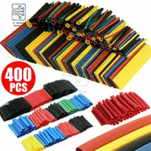 Kits de tubes thermorétractables en polyoléfine, 8 tailles 1 14mm 2:1, Tube d'isolation thermorétractable, couleur mixte pour câble enroulé, 400 pièces