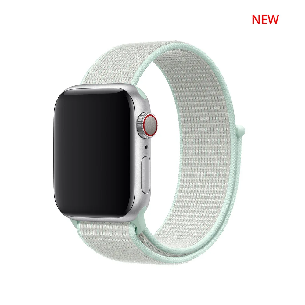 Teal Tint Ремешок для наручных часов Apple Watch Series 5/4/3/2 40 мм 44 нейлон мягкий дышащий сменный ремешок Спортивные петли для наручных часов iwatch серии 4 38 мм 42 мм - Цвет ремешка: Teal Tint