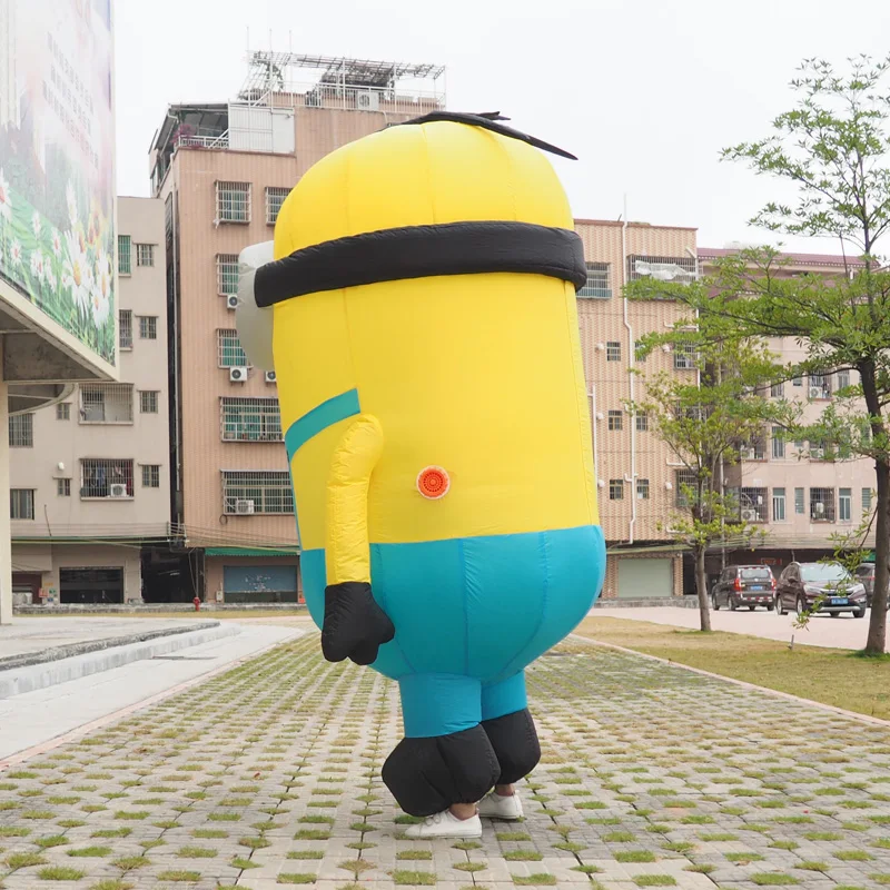 2019 Halloween Cosplay Party Costume Adult Minion Inflatable Minion Costume Mascot For 1.5-2m Adult and Child (1)