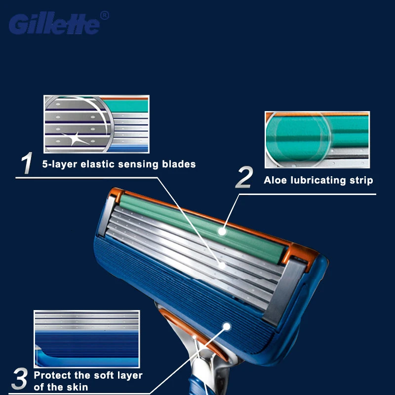 Original Gillette Fusion 5 Razor Male Safely Shaving Holder And Replacement Razor Blades Cassettes For Shaving 4