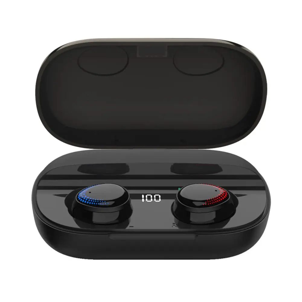 TWS Bluetooth 5 0 Earphone Wireless Headphones Waterproof Noise Cancelling Sport Headset With LED Display 1200mAh Charging Case