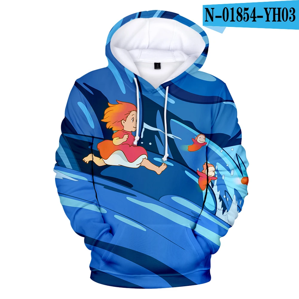  Anime Ponyo on the Cliff 3D Hoodies kids/men/women Hot sale sweatshirt Cartoon Ponyo on the Cliff 3