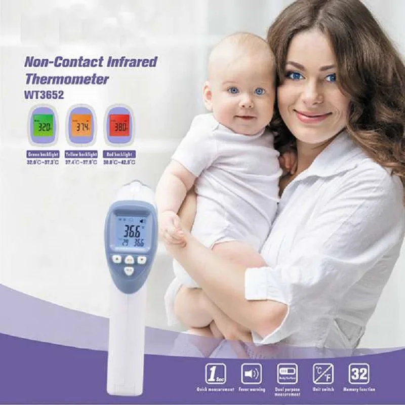 

Digital Infrared Thermometer Body Temperature for Adult Kids Forehead Non-Contact Forehead Body Thermometer with Backlight