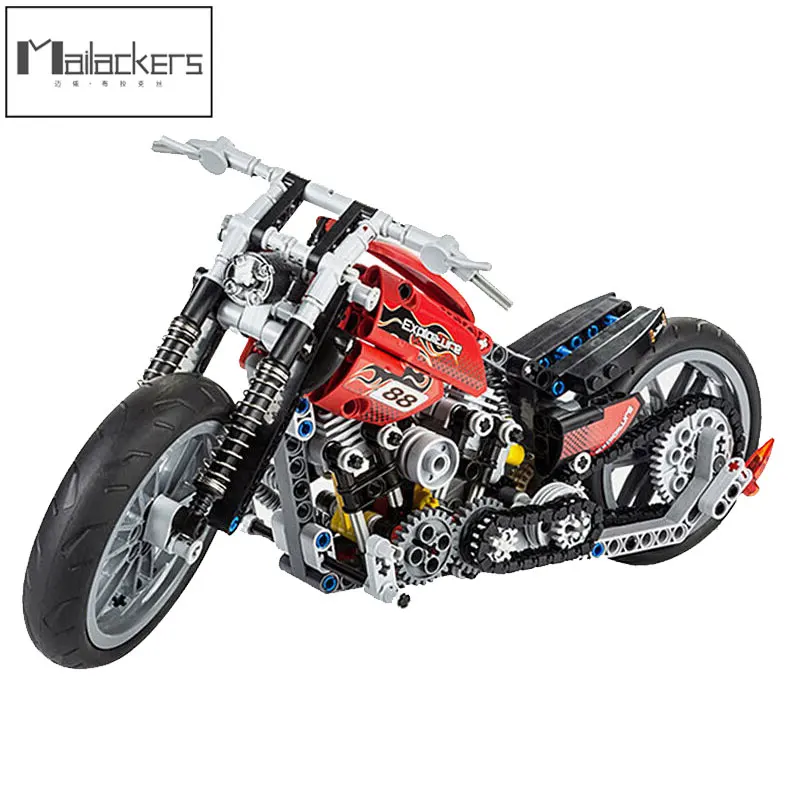 

Mailackers 378Pcs Technic Series Bricks Locomotive Speed Motorcycle Model Set Building Blocks Educational Toys For Children Gift