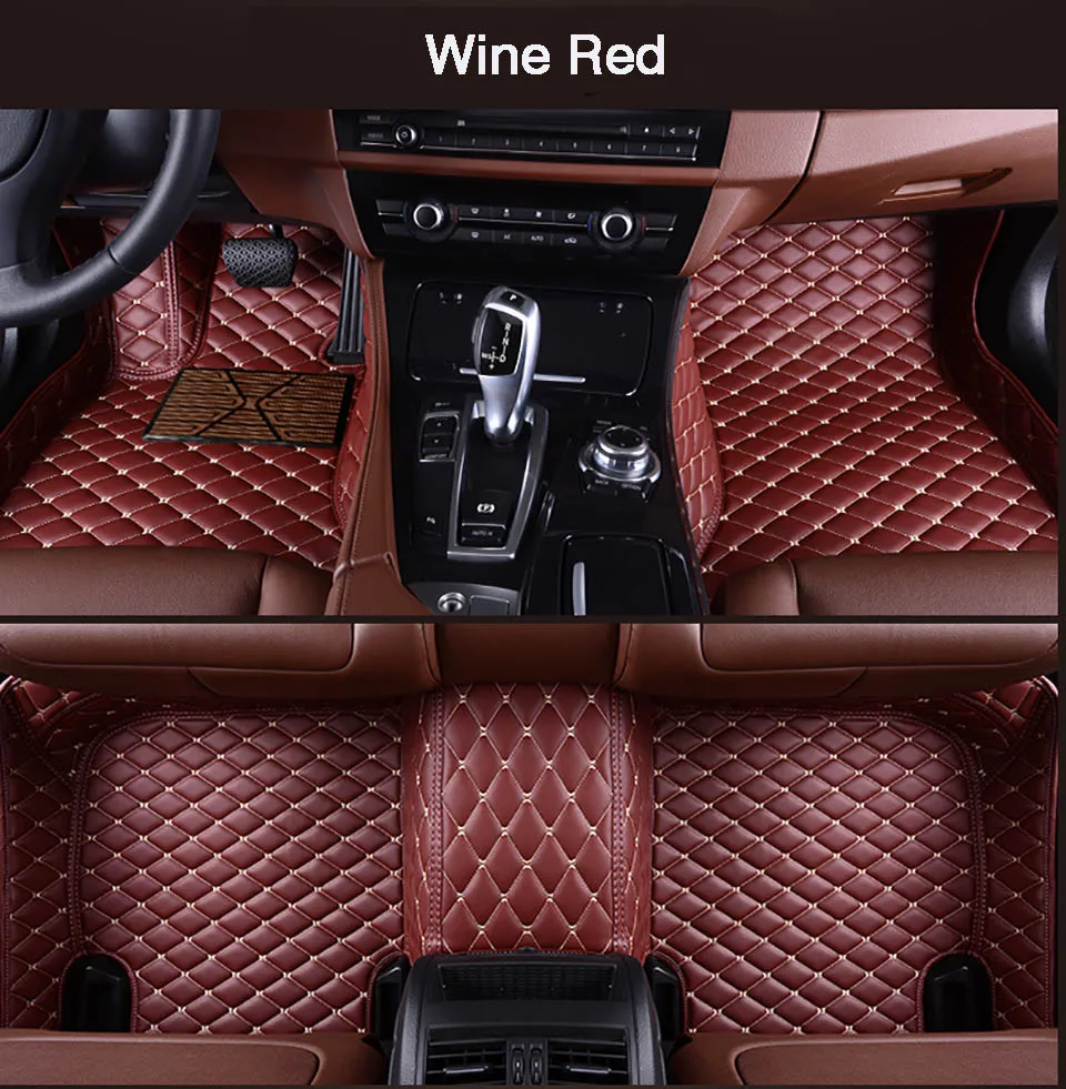 Полностью закрытый водонепроницаемый износостойкий кожаный автомобильный коврик для mercedes w211 cla w212 w245 e-klasse gla w176 glk gle a18 - Название цвета: Wine Red