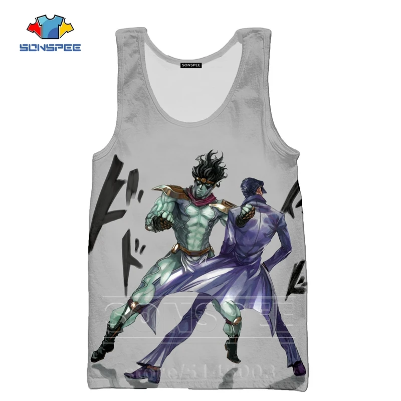 21 JoJo Необычные Приключения жилет Мода для мужчин женщин Kujo Jotaro Толстовка 3D принт аниме майка без рукавов пуловер с круглым вырезом C045-05 - Цвет: 21