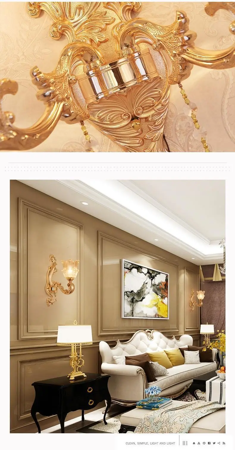 Бра Arandela Para Parede Lampara De Pared Crystal Wandlamp аппликация Murale светильник для спальни настенный светильник для дома