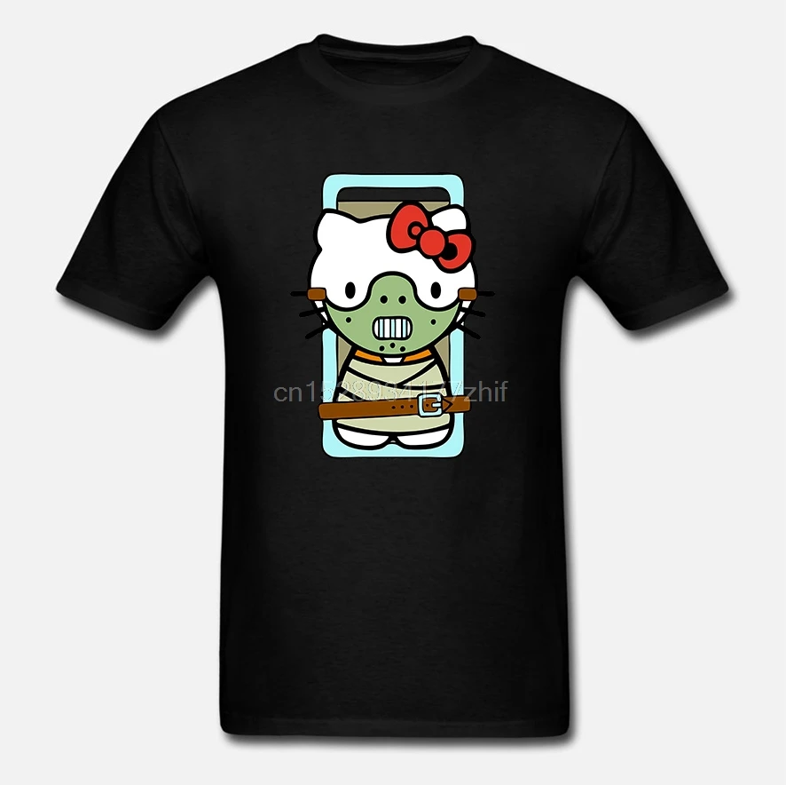 Hello Hannibal Lecter Kitty смешная художественная Мужская (womans available) серая футболка | одежда