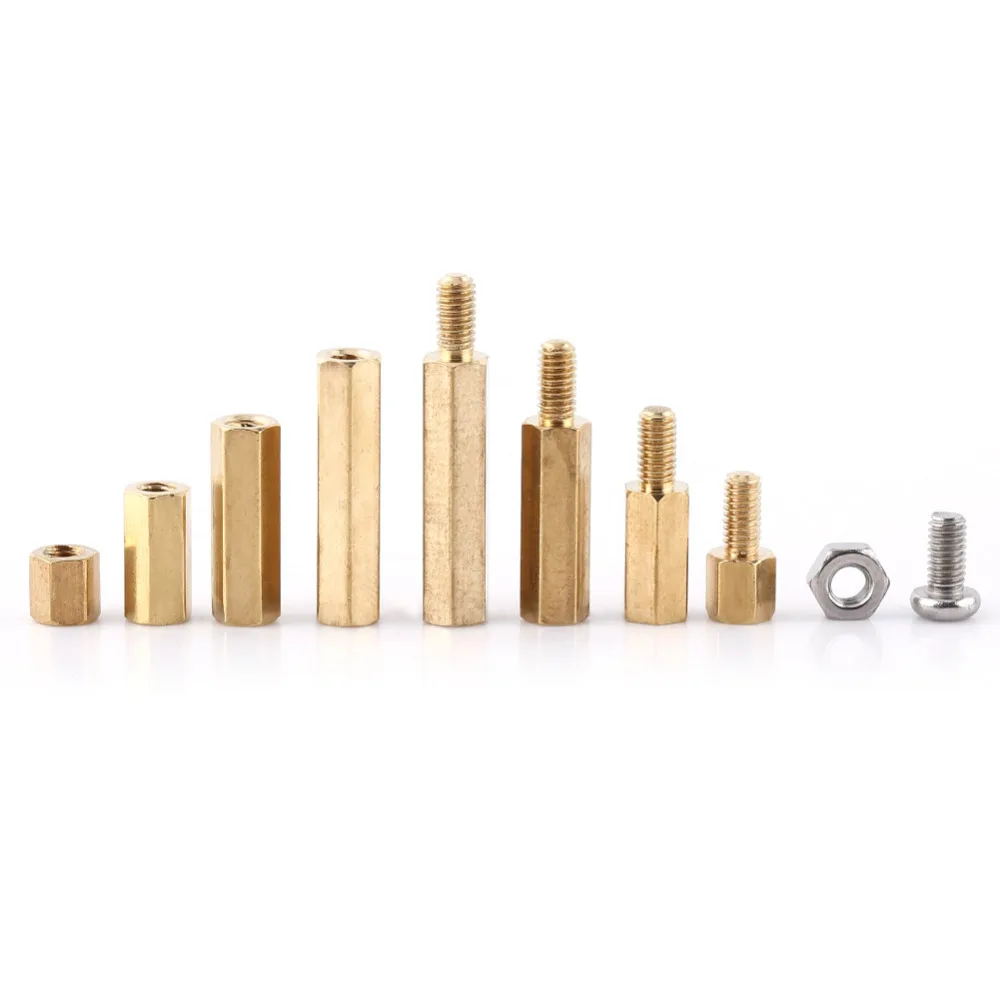 

200pcs M3 PCB Hex Male Female Threaded Brass Standoffs Screw Nut Assortment Set