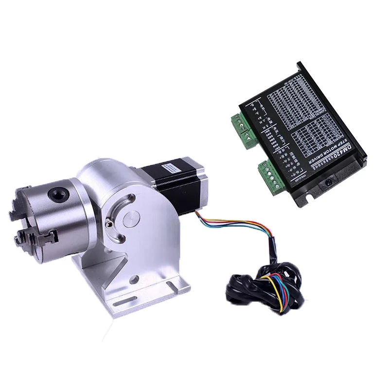 

3 claws Rotary axis 80mm max for fiber laser nameplate Marking machine fiber laser metal laser engraver engraving machine