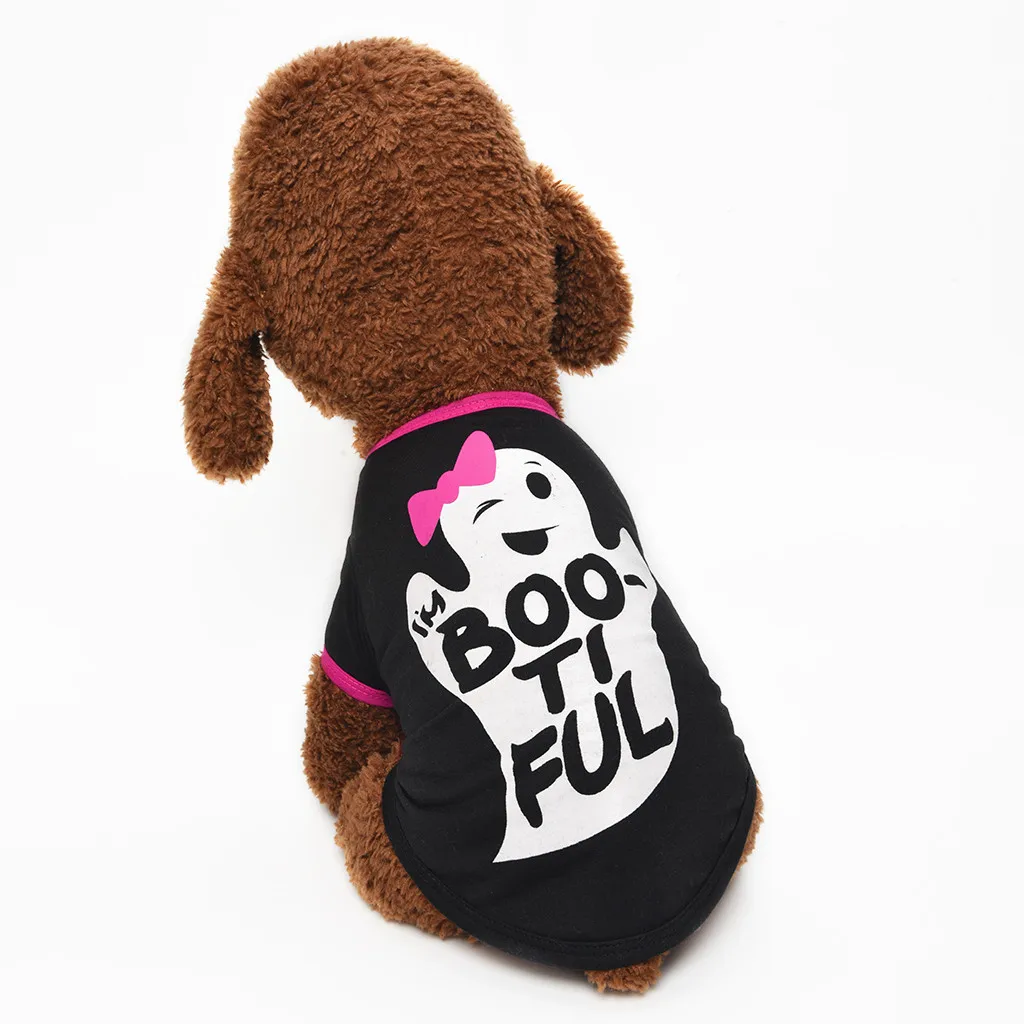 Halloween creative dog clothes ghost pattern holiday decoration warm and comfortable комбинезон собака#B