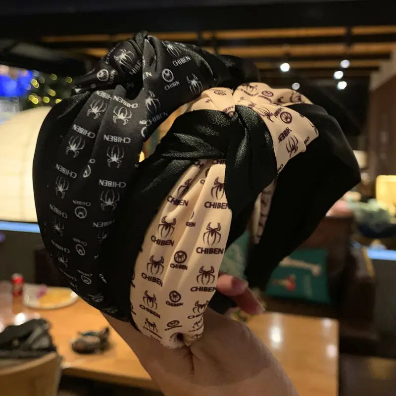 

30pcs/lot DIY Simple Multi Fabrics Contrast Color Antiskid Tie Knot Head Band Wash Face Wide HeadBands Hair Styling Tools Accessory HA1176