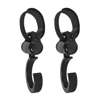 

F-B 2020 New 2pcs Baby Hanger Baby Bag Stroller Hooks Pram Rotate 360 Degree Cart Hook Baby Stroller Accessories