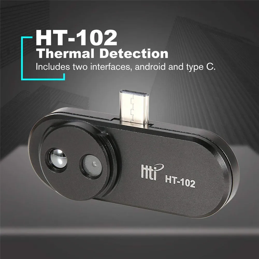 

HT-102 Thermometer Multi-function Meter Handheld Detection Phone Infrared Black High Temperature Camera for Android new