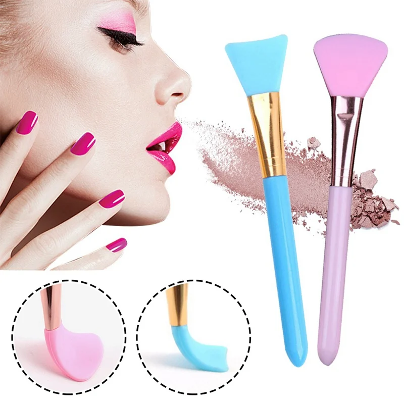 

1pcs Soft Silicone Facial Face Mash Pink Fan Shaped Makeup Brush Women Mixing Skin Face Care Beauty Tools