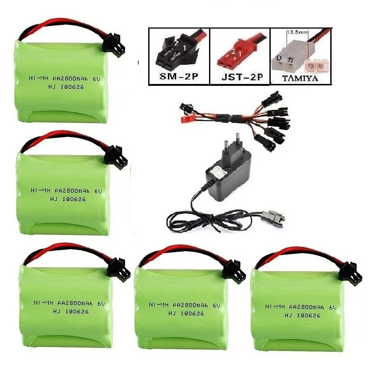 YUKALA 6V 2800mAh Ni-MH AA батарея T тип для RC грузовик/RC автомобиль/RC лодка/RC Танк штекер SM 6 v 2800 mah