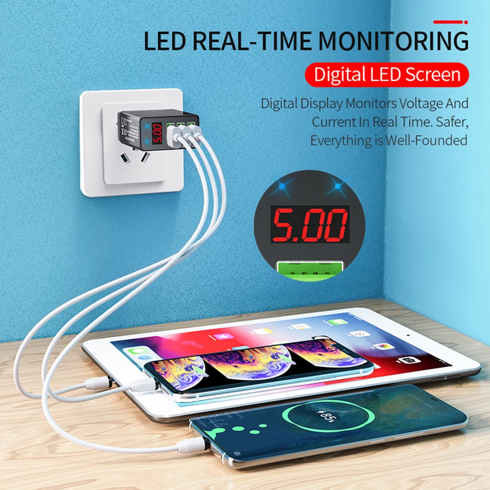 Cewaal 3 порта USB зарядное устройство EU US Plug Светодиодный дисплей 3.1A Быстрая зарядка смарт-зарядное устройство для мобильного телефона для iphone samsung Xiaomi Tablet