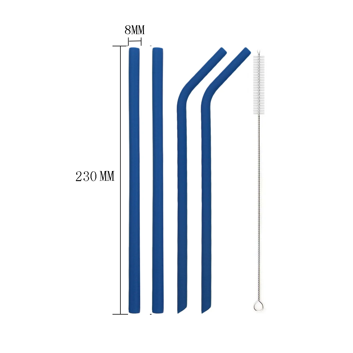23cm Blue 4 шт многоразовый силикон соломинки пищевой силикон Экстра длинные гибкие соломинки красочное питье Чистящая Щетка соломинки для напитков сумка - Цвет: 23cm Blue